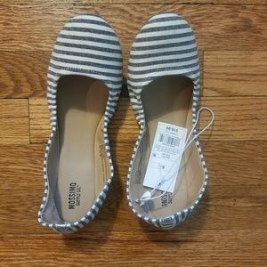 Striped ballet flats